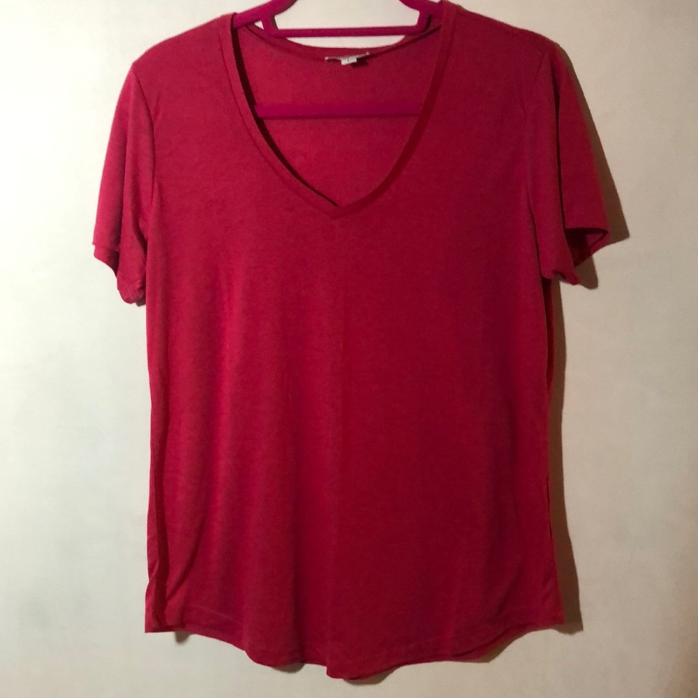 Jordann pink v neck tee